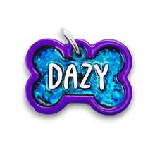 Load image into Gallery viewer, Purple Tag with Mermaid Blue Fill