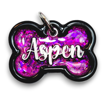 Load image into Gallery viewer, Black Tag with Candy Magenta Fill