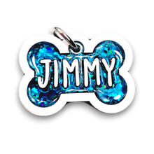 Load image into Gallery viewer, White Tag with Mermaid Blue Fill