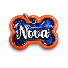 Load image into Gallery viewer, Orange Tag with Royal Blue Fill