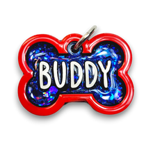 Load image into Gallery viewer, Red Tag with Royal Blue Fill