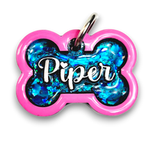 Load image into Gallery viewer, Pink Tag with Mermaid Blue Fill