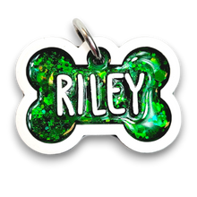 Load image into Gallery viewer, White Tag with Emerald Fill