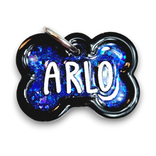 Load image into Gallery viewer, Black Tag with Royal Blue Fill