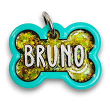 Load image into Gallery viewer, Sea Green Tag with Gold Lemon Fill