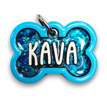 Load image into Gallery viewer, Light Blue Tag with Mermaid Blue Fill