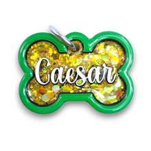 Load image into Gallery viewer, Green Tag with Gold Lemon Fill