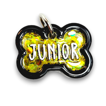 Load image into Gallery viewer, Black Tag with Gold Lemon Fill