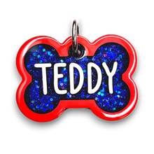 Load image into Gallery viewer, Red Tag with Royal Blue Fill