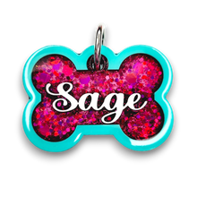 Load image into Gallery viewer, Sea Green Tag with Hot Pink Fill