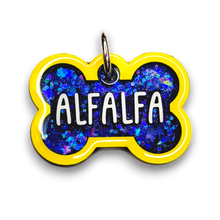 Load image into Gallery viewer, Yellow Tag with Royal Blue Fill