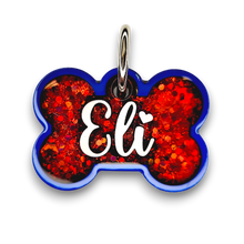 Load image into Gallery viewer, Royal Blue Tag with Candy Red Fill