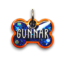 Load image into Gallery viewer, Orange Tag with Royal Blue Fill