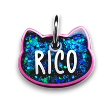 Load image into Gallery viewer, Pink Tag with Mermaid Blue Fill