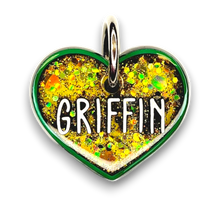 Load image into Gallery viewer, Green Tag with Gold Lemon Fill