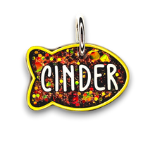 Load image into Gallery viewer, Yellow Tag with Burnt Orange Fill