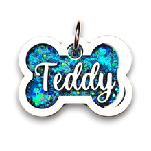 Load image into Gallery viewer, White Tag with Mermaid Blue Fill