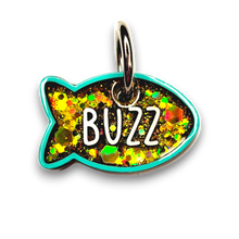 Load image into Gallery viewer, Sea Green Tag with Gold Lemon Fill