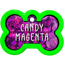 Load image into Gallery viewer, Lime Tag with Candy Magenta Fill