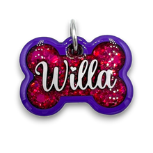 Load image into Gallery viewer, Purple Tag with Hot Pink Fill