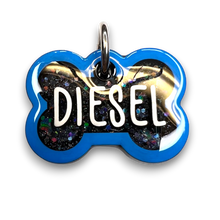 Load image into Gallery viewer, Blue Tag with Onyx Fill