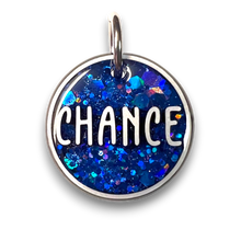 Load image into Gallery viewer, White Tag with Royal Blue Fill