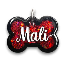 Load image into Gallery viewer, Black Tag with Candy Red Fill