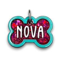 Load image into Gallery viewer, Sea Green Tag with Hot Pink Fill