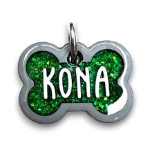 Load image into Gallery viewer, Gray Tag with Emerald Fill