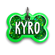 Load image into Gallery viewer, Lime Tag with Emerald Fill