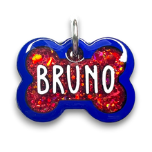 Load image into Gallery viewer, Royal Blue Tag with Candy Red Fill