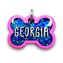 Load image into Gallery viewer, Pink Tag with Mermaid Blue Fill