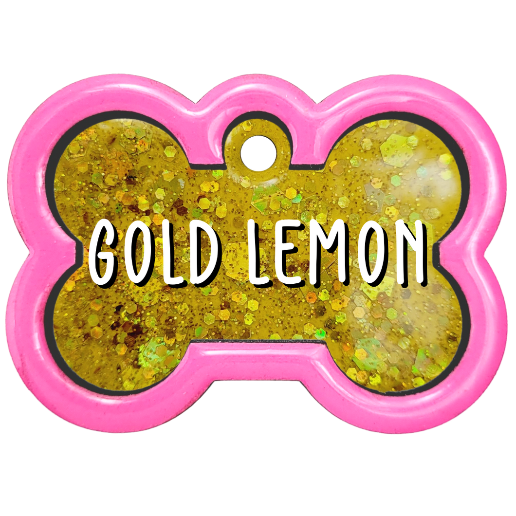 Pink Tag with Gold Lemon Fill