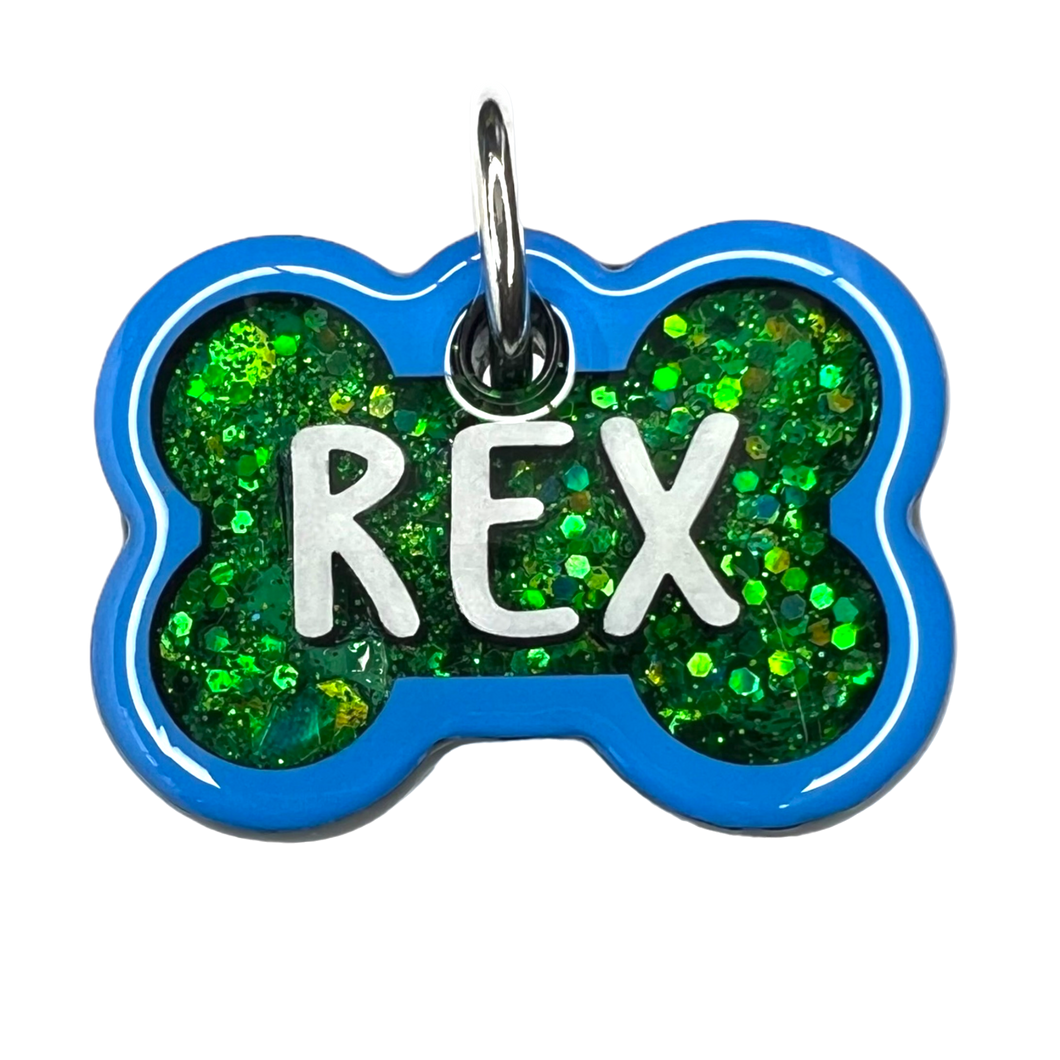 Blue Tag with Emerald Fill