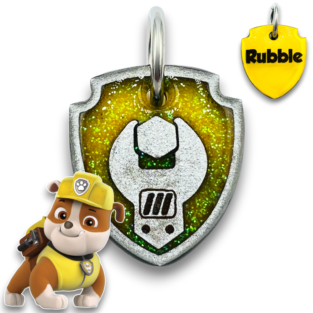 Rubble Name Tag Poppin Premium - Rubble - Paw Patrol Tag (Engraving Included) – Poppin ...
