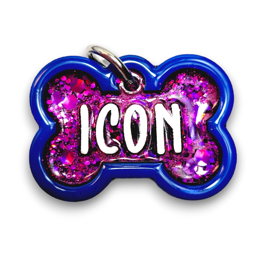 Royal Blue Tag with Candy Magenta Fill