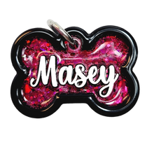 Load image into Gallery viewer, Black Tag with Hot Pink Fill
