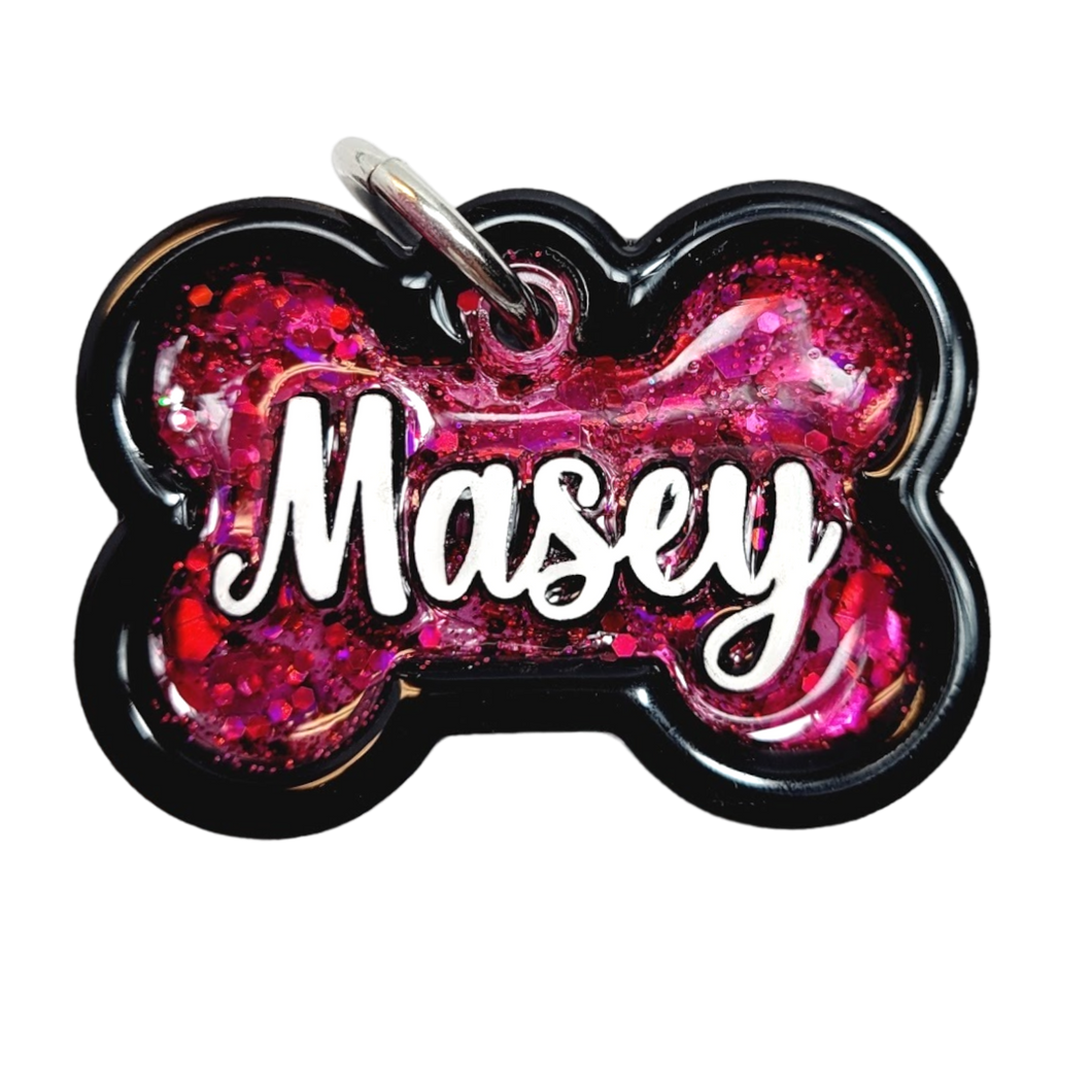 Black Tag with Hot Pink Fill