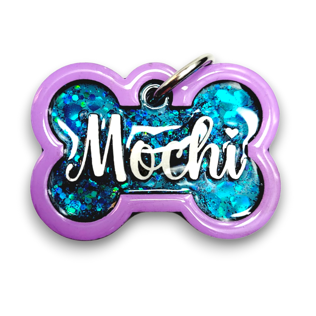Lavender Tag with Mermaid Blue Fill