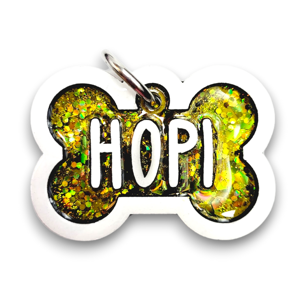 White Tag with Gold Lemon Fill