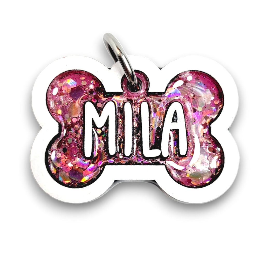 White Tag with Cotton Candy Fill