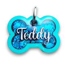 Load image into Gallery viewer, Sea Green Tag with Mermaid Blue Fill
