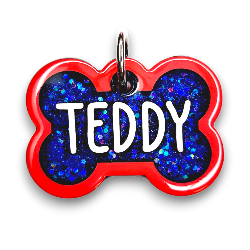 Red Tag with Royal Blue Fill