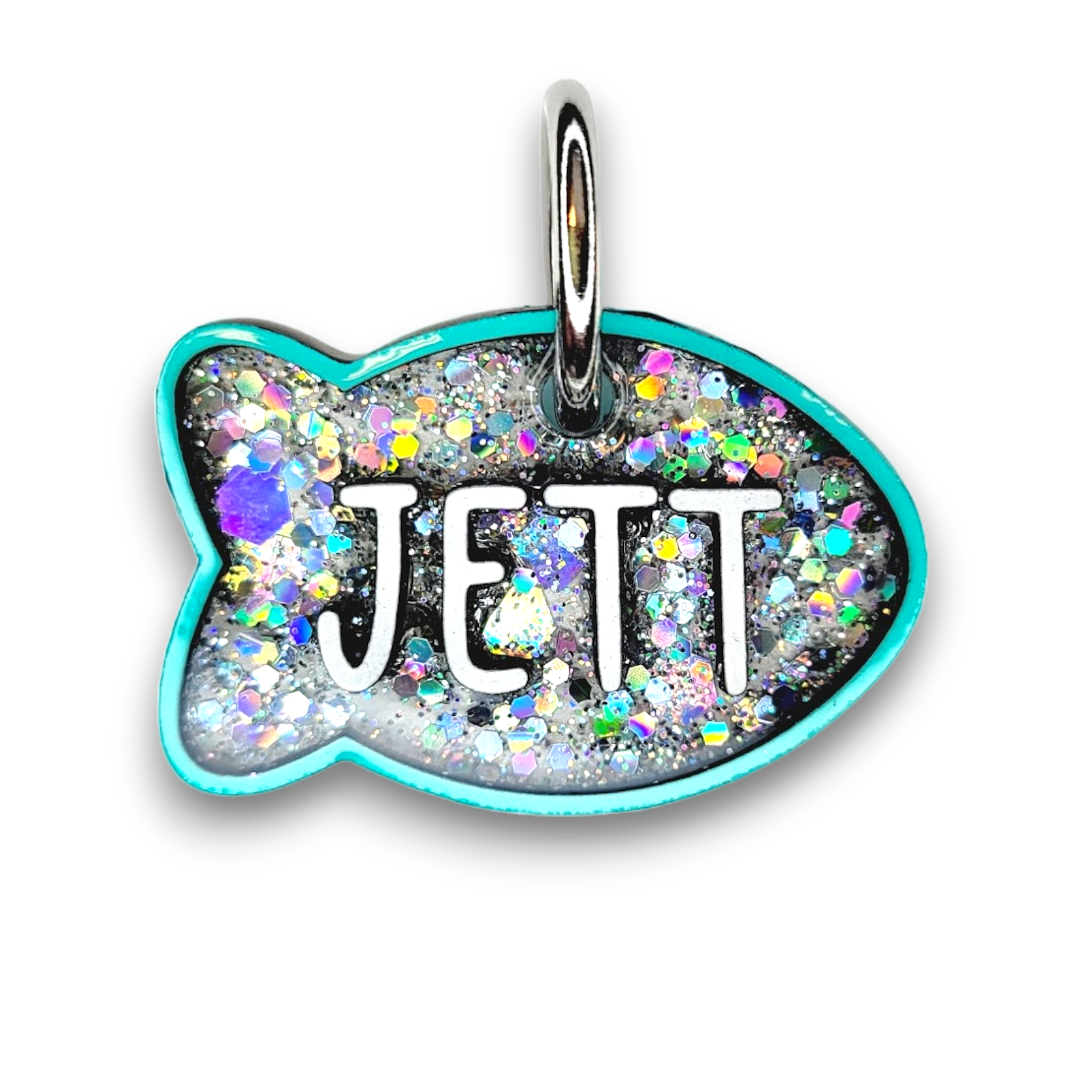 Sea Green Tag with Diamond Fill – Poppin Pet Tags