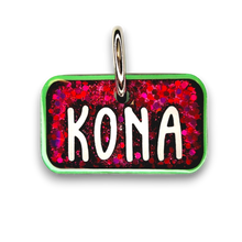 Load image into Gallery viewer, Lime Tag with Hot Pink Fill
