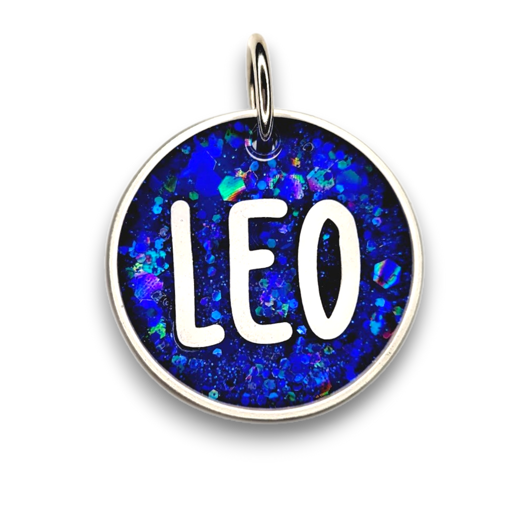 White Tag with Royal Blue Fill
