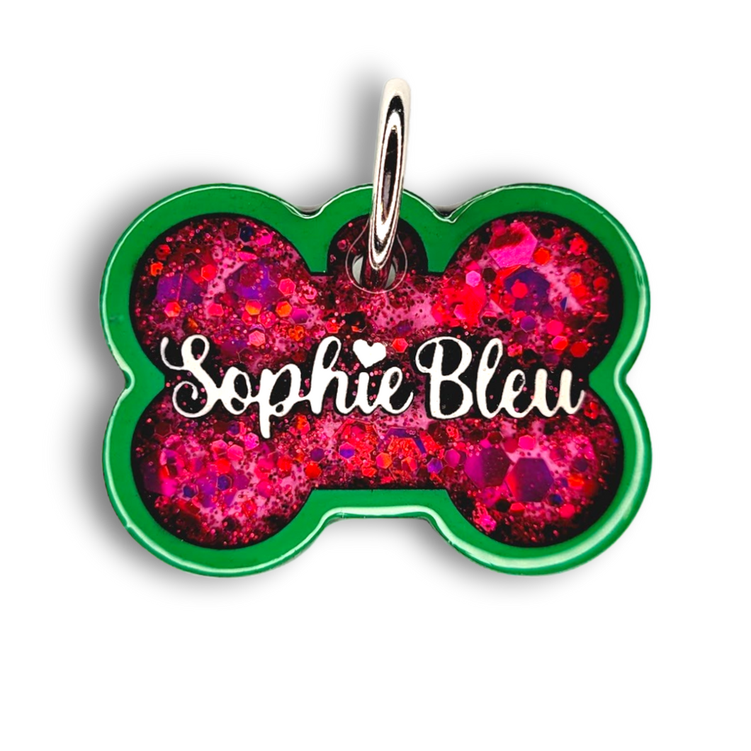 Green Tag with Hot Pink Fill