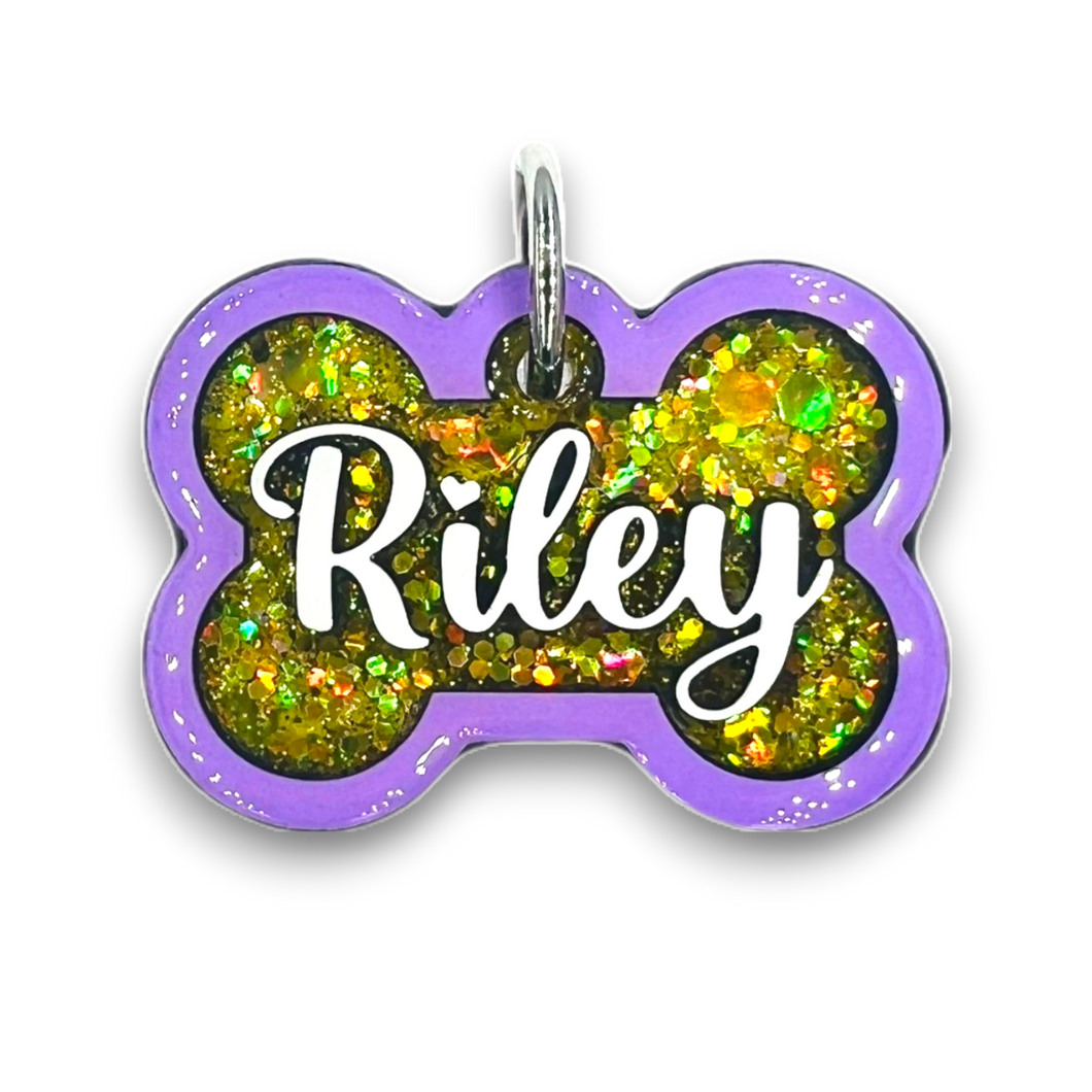 Lavender Tag with Gold Lemon Fill