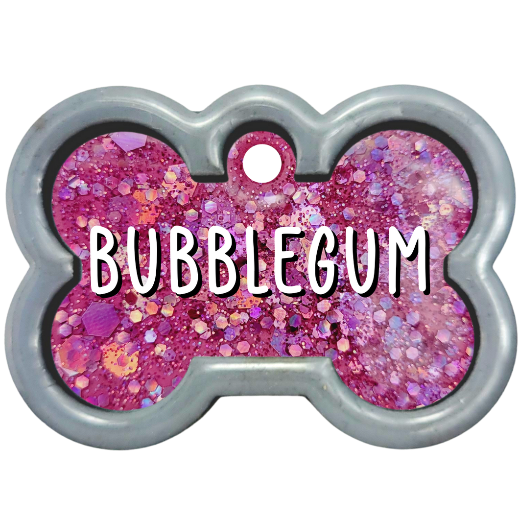 Gray Tag with Bubblegum Fill