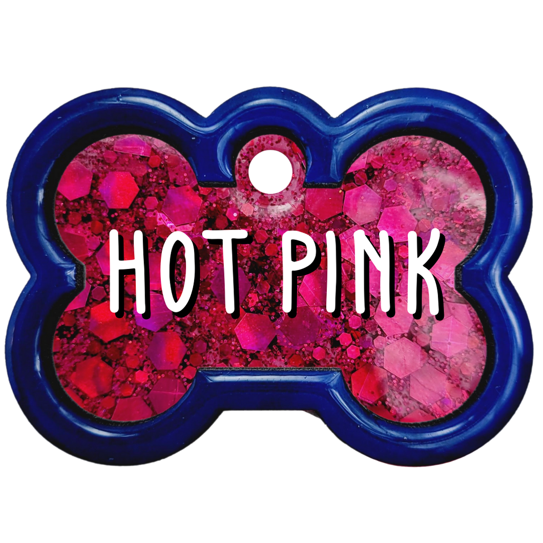 Royal Blue Tag with Hot Pink Fill